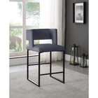 Meridian Furniture Caleb Velvet Counter Stool - Black - Stools