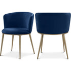 Meridian Furniture Skylar Velvet Dining Chair - Gold - Navy - Dining Chairs