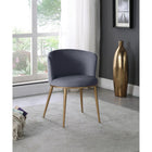 Meridian Furniture Skylar Velvet Dining Chair - Gold - Dining Chairs