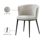 Meridian Furniture Skylar Velvet Dining Chair - Black - Dining Chairs