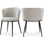 Meridian Furniture Skylar Velvet Dining Chair - Black - Cream - Dining Chairs