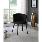 Meridian Furniture Skylar Velvet Dining Chair - Black - Dining Chairs