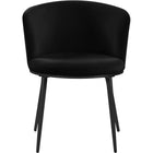 Meridian Furniture Skylar Velvet Dining Chair - Black - Dining Chairs