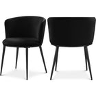 Meridian Furniture Skylar Velvet Dining Chair - Black - Black - Dining Chairs