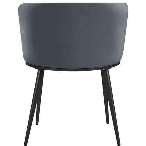 Meridian Furniture Skylar Velvet Dining Chair - Black - Grey - Dining Chairs