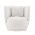 Manhattan Comfort Contemporary Siri Linen Accent Chair with Pillows in Cream-Modern Room Deco