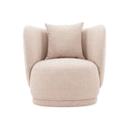 Manhattan Comfort Contemporary Siri Linen Accent Chair with Pillows in Wheat-Modern Room Deco