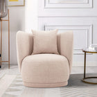 Manhattan Comfort Contemporary Siri Linen Accent Chair with Pillows in Wheat