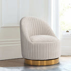 Manhattan Comfort Modern Leela Swivel Boucle Accent Chair in Cream