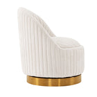 Manhattan Comfort Modern Leela Swivel Boucle Accent Chair in Cream