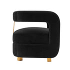 Manhattan Comfort Modern Amirah Velvet  Accent Chair in Black