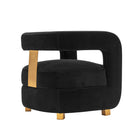 Manhattan Comfort Modern Amirah Velvet  Accent Chair in Black