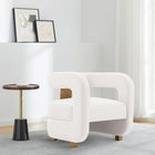 Manhattan Comfort Modern Amirah Velvet  Accent Chair in White