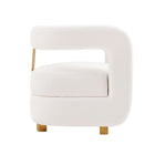 Manhattan Comfort Modern Amirah Velvet  Accent Chair in White