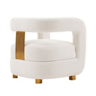 Manhattan Comfort Modern Amirah Velvet  Accent Chair in White