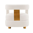 Manhattan Comfort Modern Amirah Velvet  Accent Chair in White