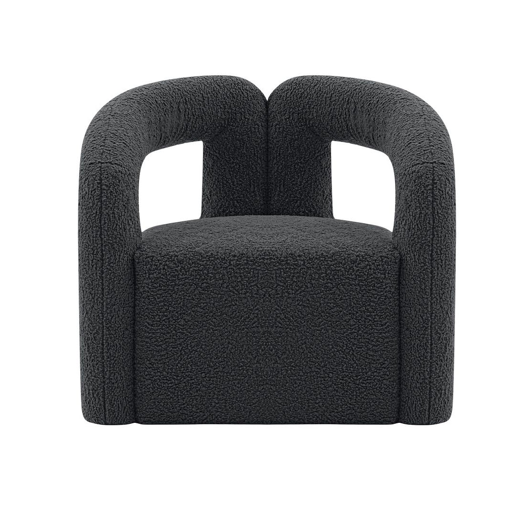 Manhattan Comfort Modern Darian Boucle Accent Chair in Black-Modern Room Deco