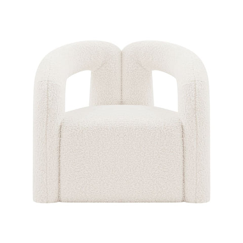 Manhattan Comfort Modern Darian Boucle Accent Chair in Cream-Modern Room Deco