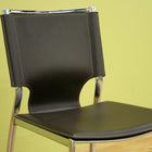 Baxton Studio Dark Brown Leather Dining Chair with Chrome Frame - Dining Room