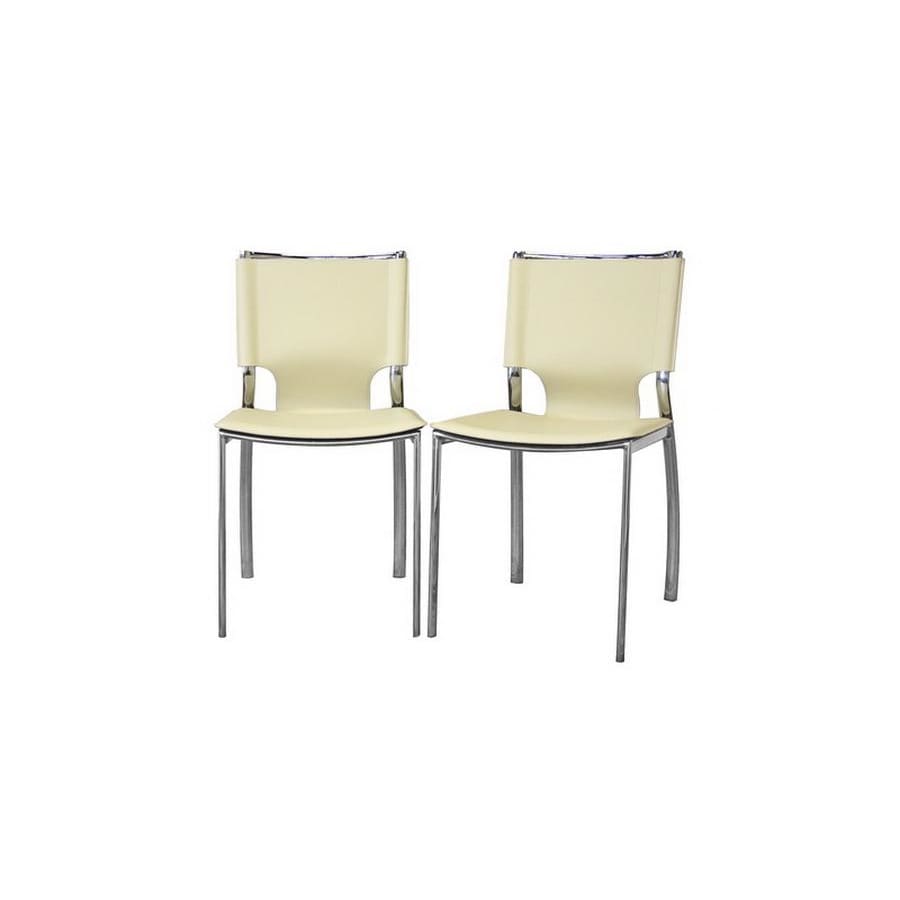 Baxton Studio Montclare Ivory Leather Modern Dining Chair - Dining Room
