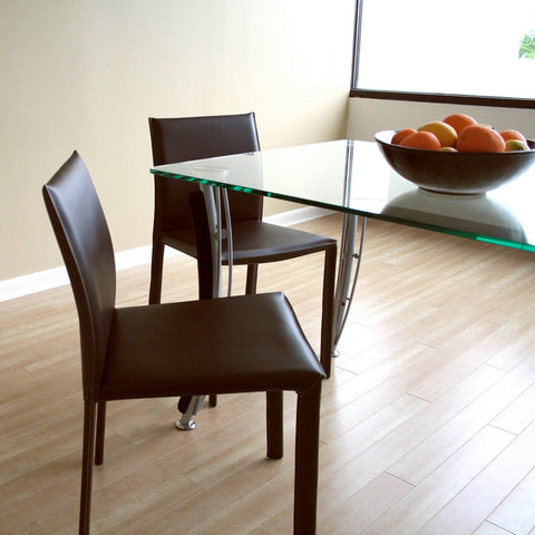 Baxton Studio Brown Leather Bar Stool - Dining Room