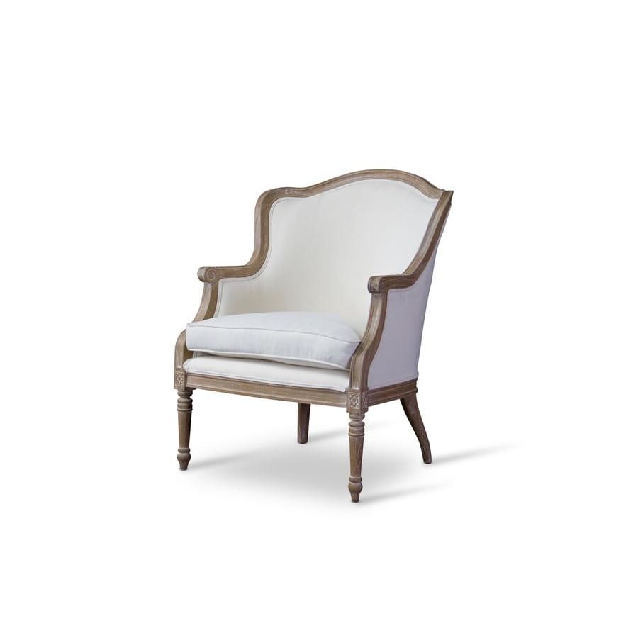 Baxton Studio Charlemagne Traditional French Accent ChairOak - Living Room Furniture