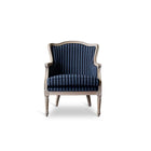 Baxton Studio Charlemagne Traditional French Black and Grey Striped Accent Chair - Living Room Furniture