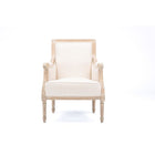 Baxton Studio Chavanon Wood & Light Beige Linen Traditional French Accent Chair - Living Room Furniture