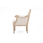 Baxton Studio Chavanon Wood & Light Beige Linen Traditional French Accent Chair - Living Room Furniture