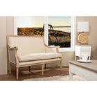 Baxton Studio Chavanon Wood & Light Beige Linen Traditional French Loveseat - Living Room Furniture