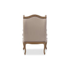 Baxton Studio Oreille French Provincial Style White Wash Distressed Two-tone Beige Upholstered Armchair - Living Room Furniture