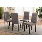 Baxton Studio Andrew Modern and Contemporary Grey Fabric Upholstered Grid-tufting Dining Chair - Dining Room