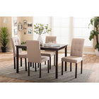 Baxton Studio Andrew Modern and Contemporary 5-Piece Beige Fabric Upholstered Grid-tufting Dining Set - Dining Room