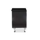 Baxton Studio Erin Modern and Contemporary Black Faux Leather Upholstered Nightstand - Bedroom Furniture