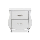 Baxton Studio Erin Modern and Contemporary White Faux Leather Upholstered Nightstand - Bedroom Furniture