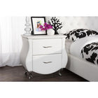 Baxton Studio Erin Modern and Contemporary White Faux Leather Upholstered Nightstand - Bedroom Furniture