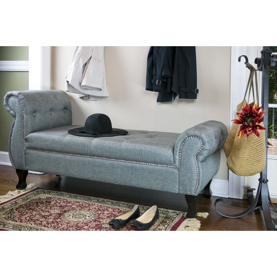 Baxton Studio Ipswich Grey Linen Bench - Bedroom Furniture