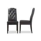 Baxton Studio Dylin Modern and Contemporary Black Faux Leather Button-Tufted Nail heads Trim Dining Chair - Dining Room