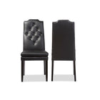 Baxton Studio Dylin Modern and Contemporary Black Faux Leather Button-Tufted Nail heads Trim Dining Chair - Dining Room