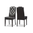 Baxton Studio Dylin Modern and Contemporary Black Faux Leather Button-Tufted Nail heads Trim Dining Chair - Dining Room