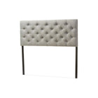 Baxton Studio Viviana Modern and Contemporary Grey Fabric Upholstered Button-tufted Queen Size Headboard - Bedroom Furniture