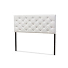 Baxton Studio Viviana Modern and Contemporary White Faux Leather Upholstered Button-tufted Full Size Headboard - Bedroom Furniture