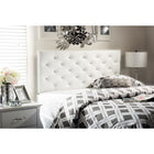 Baxton Studio Viviana Modern and Contemporary White Faux Leather Upholstered Button-tufted Full Size Headboard - Bedroom Furniture