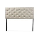 Baxton Studio Viviana Modern and Contemporary Light Beige Fabric Upholstered Button-tufted Queen Size Headboard - Bedroom Furniture