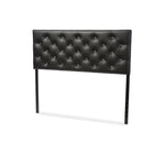 Baxton Studio Viviana Modern and Contemporary Black Faux Leather Upholstered Button-tufted Full Size Headboard - Bedroom Furniture