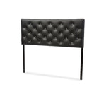 Baxton Studio Viviana Modern and Contemporary Black Faux Leather Upholstered Button-tufted Queen Size Headboard - Bedroom Furniture