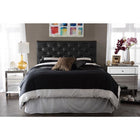 Baxton Studio Viviana Modern and Contemporary Black Faux Leather Upholstered Button-tufted Full Size Headboard - Bedroom Furniture