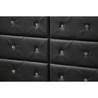 Baxton Studio Luminescence Black Faux Leather Upholstered Dresser - Bedroom Furniture