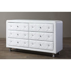 Baxton Studio Luminescence White Faux Leather Upholstered Dresser - Bedroom Furniture