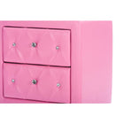Baxton Studio Stella Crystal Tufted Pink Leather Modern Nightstand - Bedroom Furniture